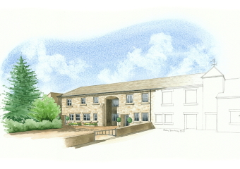 Part of a large residential development with many rooms.